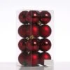 Christbaumkugel Weihnachtskugel Bruchfest D: 4cm Glänzend Matt Weinrot 16er Set