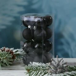 Christbaumkugel Weihnachtskugel Bruchfest D: 4cm Glänzend Matt Schwarz 16St. -VIDAXL Store f352bea6 c439 4a7e b0d1 d90edb42611a