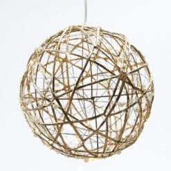 LED Drahtkugel TRASSEL Draht Perlen Leuchtkugel Warmweiß D: 20cm Timer Gold -VIDAXL Store f3889eef b200 4c75 88e8 8e9daeacd914