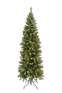 Tarrington House Künstlicher Weihnachtsbaum Slim, ø 65 X 180 Cm, 200 LED, 3.6 W, Mit Ständer, Platzsparend