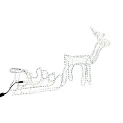 Rentier Mit Schlitten Silhouette Beleuchtet Weihnachtsdeko Leuchttier Außen