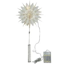 LED Baumspitze Papierstern Melli Tannenbaumspitze Beleuchtet H: 43cm Weiß
