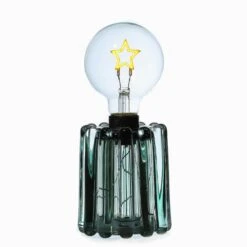 LED Dekolampe Bombillo Glas Sternförmiges Filament Retro Glühlampe 21,5cm Grün