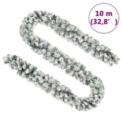 VIDAXL Weihnachtsgirlande Mit LEDs Beschneit Grün 10 M PVC -VIDAXL Store fa1e1549 4702 4275 82a3 df5f486687db