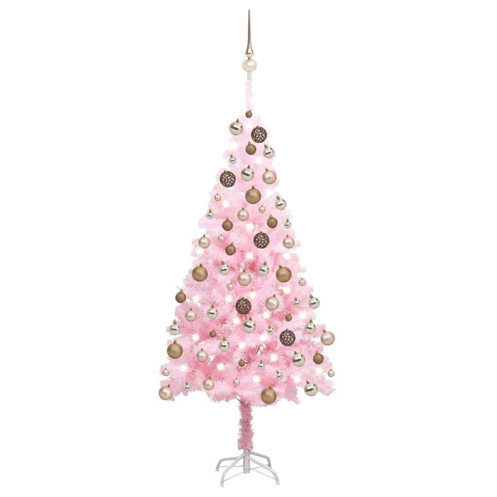 VIDAXL Künstlicher Weihnachtsbaum Mit LEDs & Kugeln Weiß 180 Cm PVC 2 VIDAXL Künstlicher Weihnachtsbaum Mit LEDs & Kugeln Weiß 180 Cm PVC – Bild 2