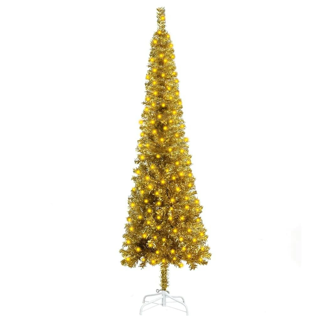 VIDAXL Weihnachtsbaum Schlank Mit LEDs Weiß 240 Cm 4 VIDAXL Weihnachtsbaum Schlank Mit LEDs Weiß 240 Cm – Bild 4