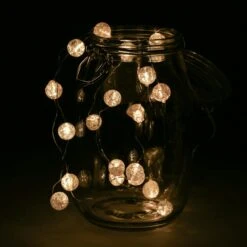 LED Draht Lichterkette Kugeln 20 Leuchtende Bälle Eisglas Batteriebetrieb L:1,8m -VIDAXL Store fdec594c eee2 4808 b453 9bed0bf66ecd