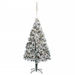 VIDAXL Künstlicher Weihnachtsbaum Schmal LEDs Ständer Grün 240 Cm PVC -VIDAXL Store fee243c0 8761 4fa5 b9dc 0de711c64c03